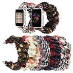 チェック柄花柄布製ヘアリングウォッチバンド、Apple Watch Ultra 49mm / シリーズ 8&7 45mm / SE 2&6&SE&5&4 44mm / 3&2&1 42mm 用、Apple Watch シリーズ 8&7 41mm / SE 2&6&SE&5&4 40mm / 3&2&1 38mm 用