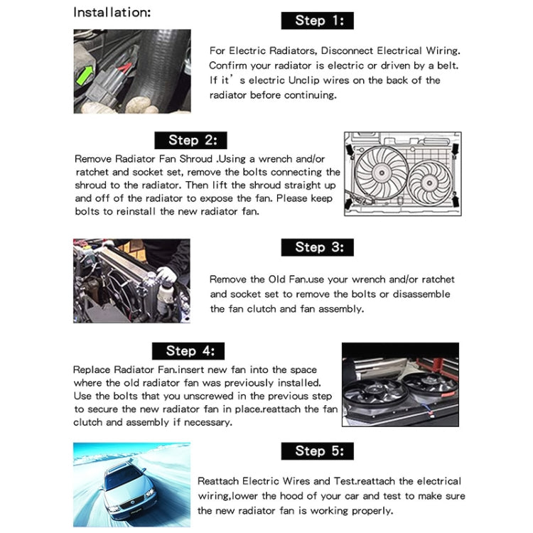 12V 80W Car Powerful Transmission Oil Cooling Fan with Mounting Accessorie, 7 inch, 9 inch, 12 inch
