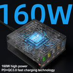 868H 6in1 160W 3 PD Type-C + 2 QC3.0 USBポート マルチポート充電器、868H