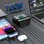 868H 6in1 160W 3 PD Type-C + 2 QC3.0 USBポート マルチポート充電器、868H