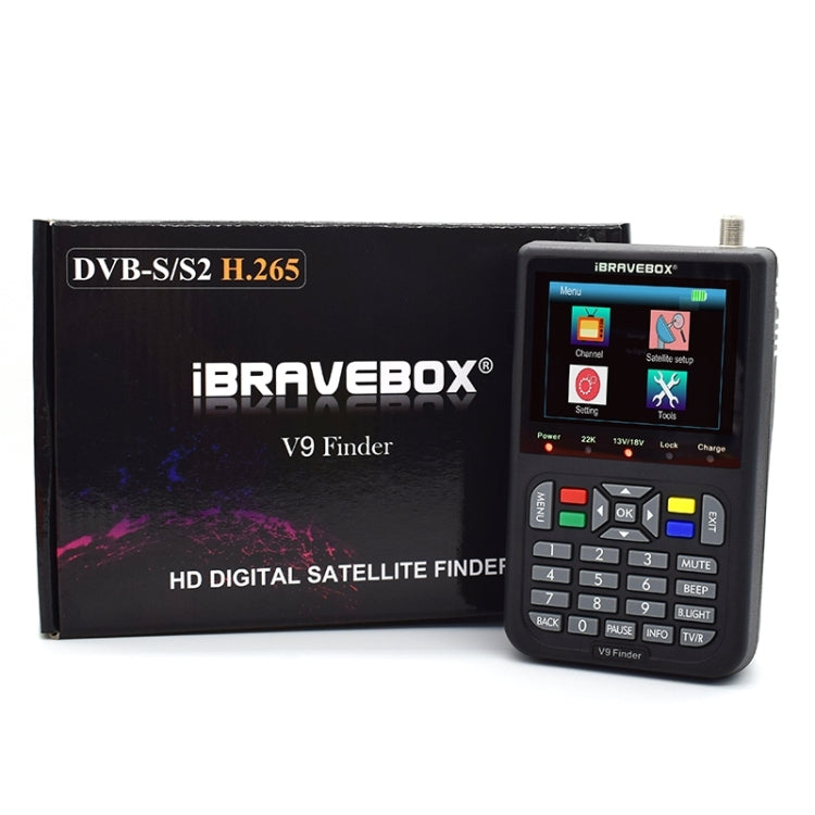 iBRAVEBOX V9 ファインダー デジタル衛星信号ファインダーメーター、EUプラグ、AUプラグ、UKプラグ