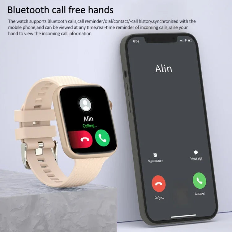 HT15 1.85インチ シリコンバンド IP67防水 スマートウォッチ、Bluetooth通話／睡眠モニタリング対応