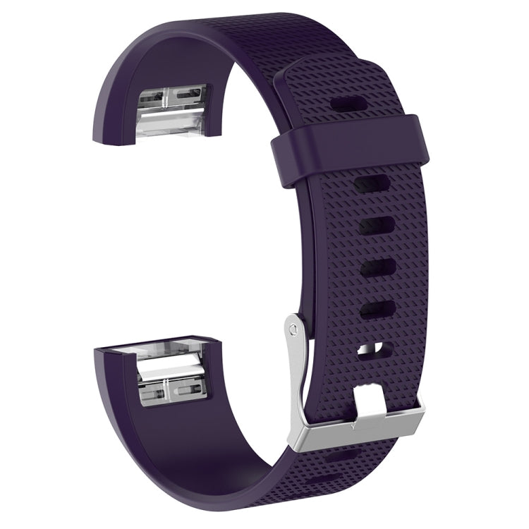 For Fitbit Charge 2 Common Texture Silicone Replacement Wrist Strap Watchband with Buckle, S, L