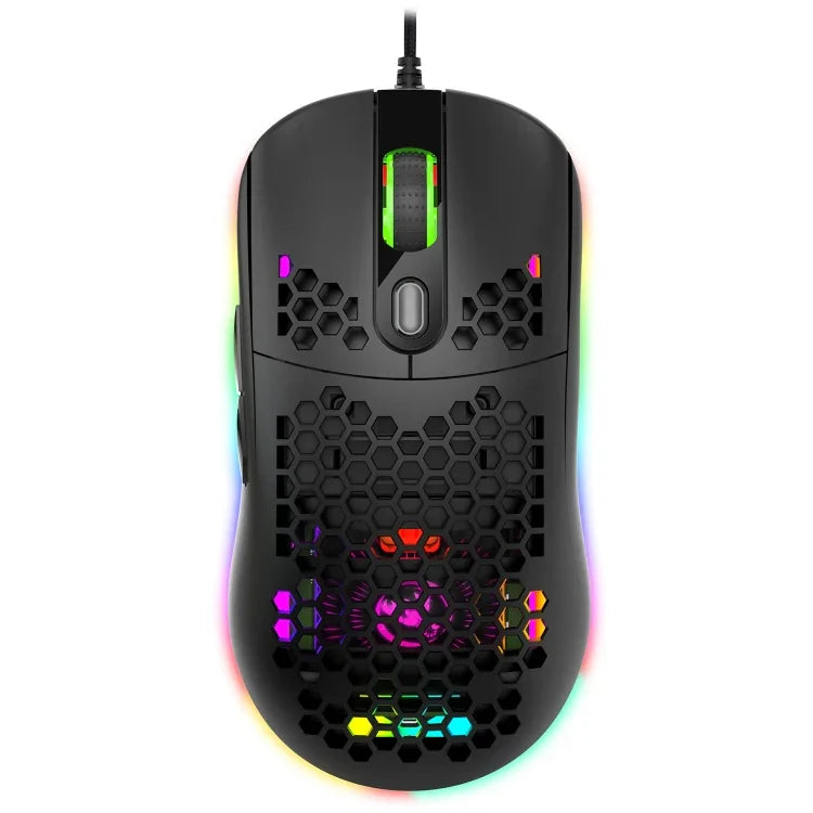 HXSJ X600 6キー RGB発光 マクロプログラミング 有線ゲーミングマウス、X600