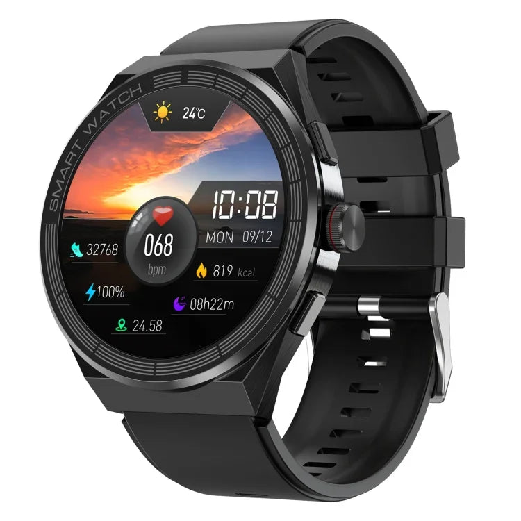 BM01 1.45インチ シリコンバンド IP68防水 スマートウォッチ Bluetooth通話／NFC対応、シリコンバンド（シルバー）、シリコンバンド（ブラック）