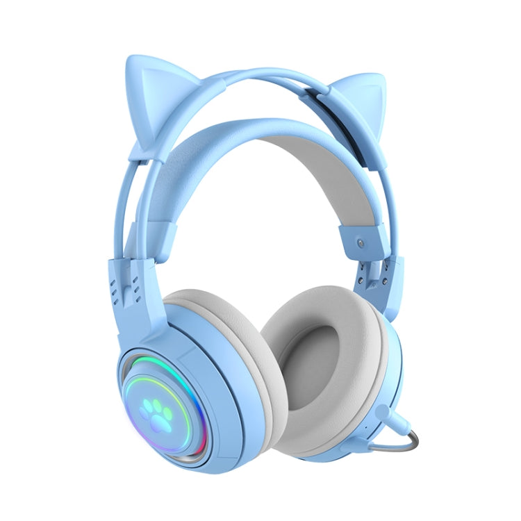 T25 RGB ステレオ猫耳Bluetoothワイヤレスヘッドホン 取り外し可能マイク付き