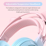 T25 RGB ステレオ猫耳Bluetoothワイヤレスヘッドホン 取り外し可能マイク付き