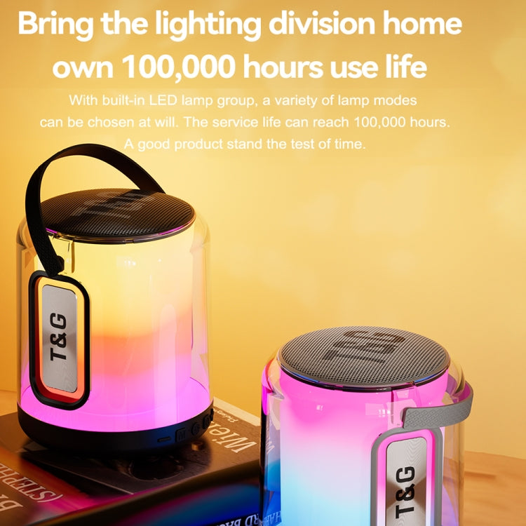 T&G TG376 アウトドア ポータブル LEDライト RGB マルチカラー ワイヤレス Bluetoothスピーカー サブウーファー