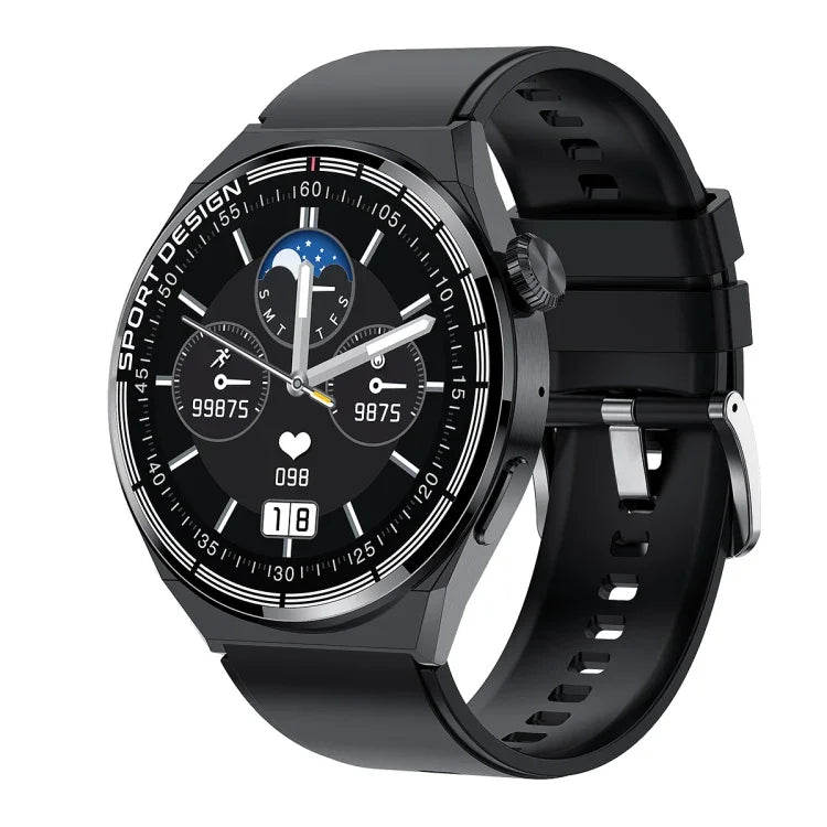 HDT 3 Max 1.6インチ シリコンバンド IP67防水 スマートウォッチ Bluetooth通話／NFC対応、シリコンバンド（ブラック）、シリコンバンド（シルバー）