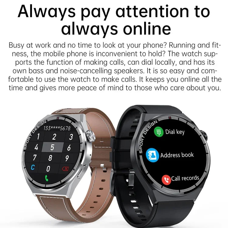 HDT 3 Max 1.6インチ シリコンバンド IP67防水 スマートウォッチ Bluetooth通話／NFC対応、シリコンバンド（ブラック）、シリコンバンド（シルバー）