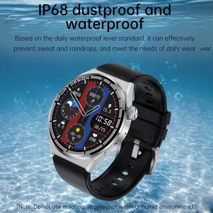 HDT 3 Max 1.6インチ レザーバンド IP67防水 スマートウォッチ Bluetooth通話／NFC対応、レザーバンド（ブラック）、レザーバンド（シルバー）