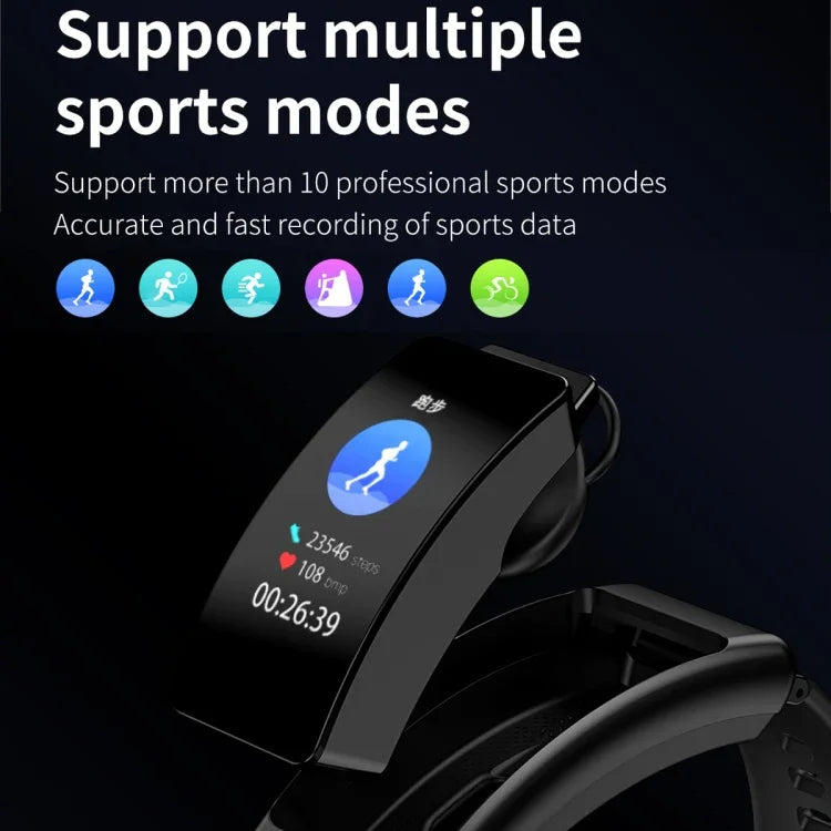 K50 1.08インチ スチールバンド イヤホン取り外し可能 IP67防水スマートウォッチ Bluetooth通話対応、スチールバンド（ブラック）、スチールバンド（ゴールド）、スチールバンド