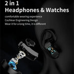K50 1.08インチ シリコンバンド イヤホン取り外し可能 IP67防水スマートウォッチ Bluetooth通話対応、シリコンバンド（ブラック）、シリコンバンド（ブラックシルバー）