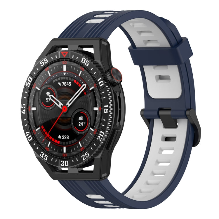 22mm Two-color Stripe Silicone Watch Band, For Huawei Watch GT 3 SE
