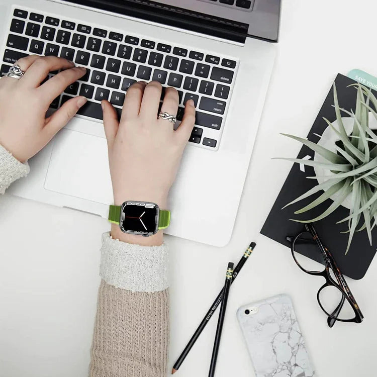 スマートマグネティックシリコンウォッチバンド、Apple Watch Series 8&7 41mm用、Apple Watch Series 8&7 45mm用