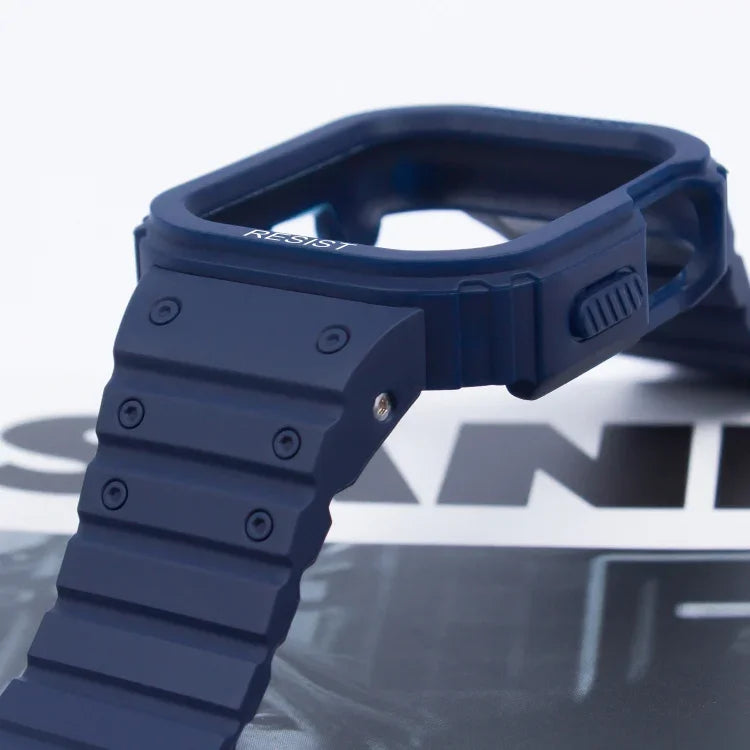 Silicone Integrated Frame Watch Band, For Apple Watch Series 8&7 41mm / SE 2&6&SE&5&4 40mm, For Apple Watch Ultra 49mm, For Apple Watch Series 8&7 45mm / SE 2&6&SE&5&4 44mm
