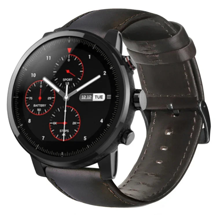 オイルワックス本革時計バンド Amazfit GTR 47mm / Pace / Stratos用、Amazfit 2 Stratos用、Ticwatch Pro / E2 / S2用、Pebble Gen 1用、Pebble Time用