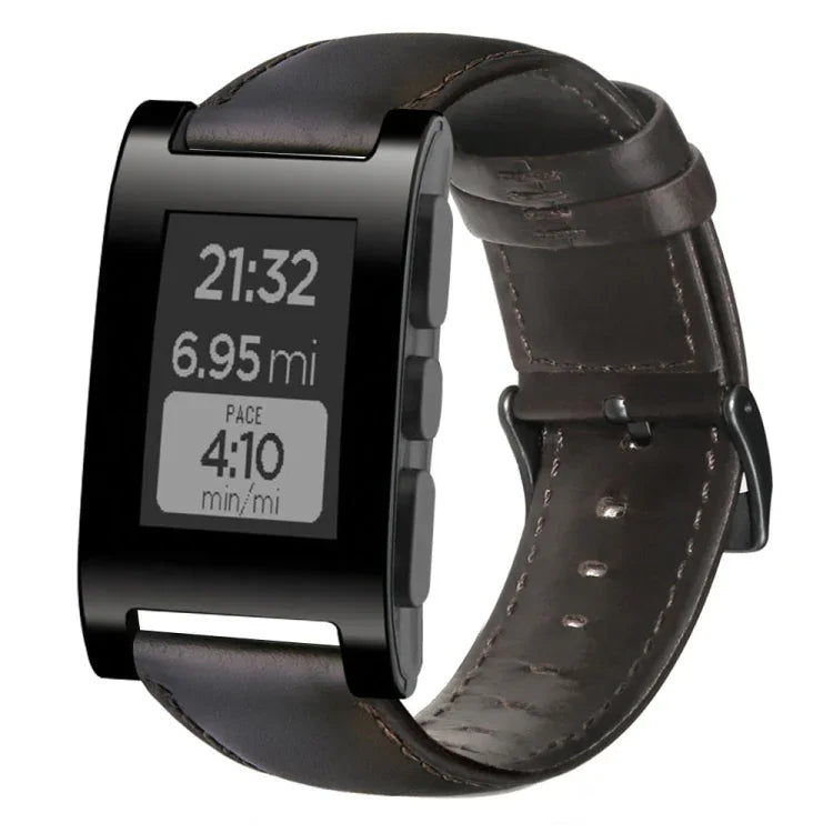 オイルワックス本革時計バンド Amazfit GTR 47mm / Pace / Stratos用、Amazfit 2 Stratos用、Ticwatch Pro / E2 / S2用、Pebble Gen 1用、Pebble Time用
