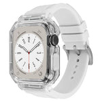 クリスタルクリアポリカーボネートケースシリコンウォッチバンド、Apple Watch Series 8&7 45mm用