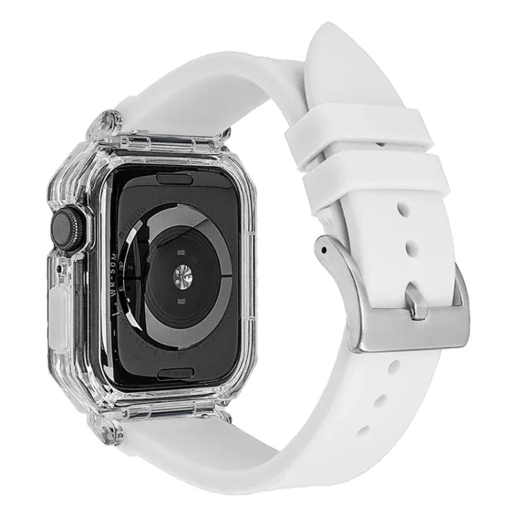 クリスタルクリアポリカーボネートケースシリコンウォッチバンド、Apple Watch Series 8&7 45mm用