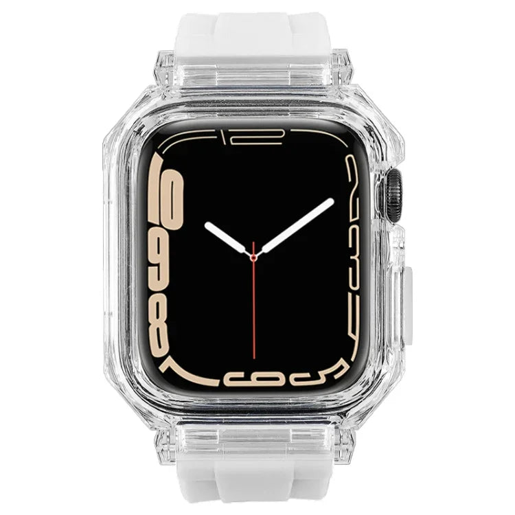 クリスタルクリアポリカーボネートケースシリコンウォッチバンド、Apple Watch Series 8&7 45mm用