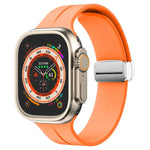マグネティックフォールドクラスプシリコンウォッチバンド、Apple Watch Series 8&7 45mm用、Apple Watch Series 8&7 41mm用