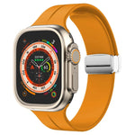 マグネティックフォールドクラスプシリコンウォッチバンド、Apple Watch Series 8&7 45mm用、Apple Watch Series 8&7 41mm用