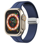 マグネティックフォールドクラスプシリコンウォッチバンド、Apple Watch Series 8&7 45mm用、Apple Watch Series 8&7 41mm用