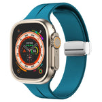 マグネティックフォールドクラスプシリコンウォッチバンド、Apple Watch Series 8&7 45mm用、Apple Watch Series 8&7 41mm用