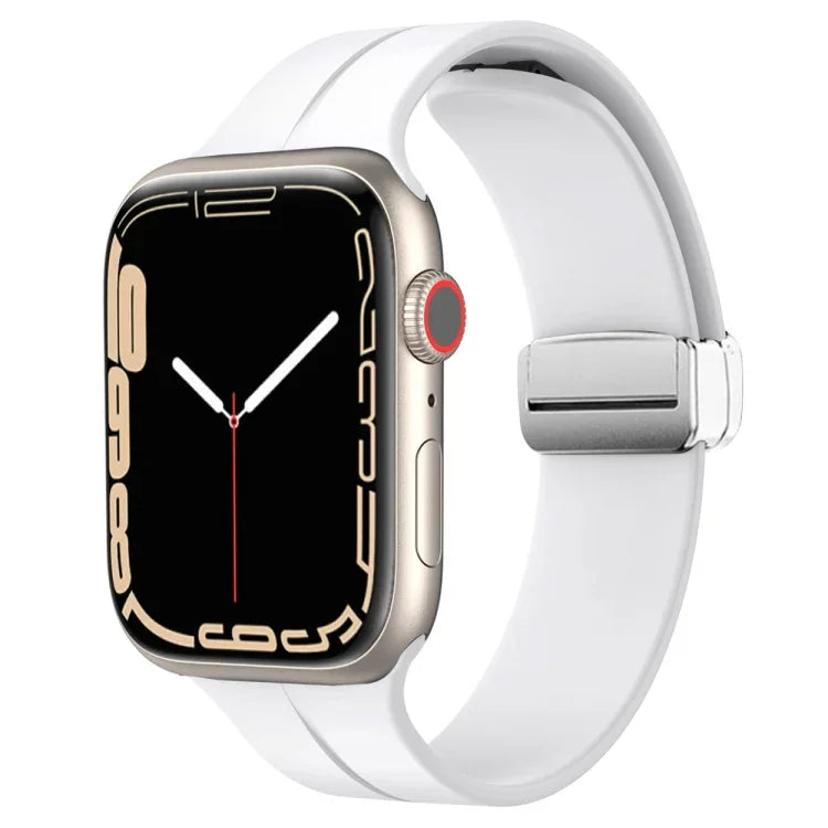 マグネティックフォールドクラスプシリコンウォッチバンド、Apple Watch Series 8&7 45mm用、Apple Watch Series 8&7 41mm用