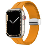 マグネティックフォールドクラスプシリコンウォッチバンド、Apple Watch Series 8&7 45mm用、Apple Watch Series 8&7 41mm用