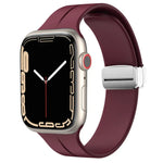 マグネティックフォールドクラスプシリコンウォッチバンド、Apple Watch Series 8&7 45mm用、Apple Watch Series 8&7 41mm用