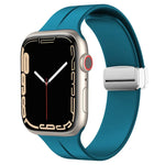 マグネティックフォールドクラスプシリコンウォッチバンド、Apple Watch Series 8&7 45mm用、Apple Watch Series 8&7 41mm用