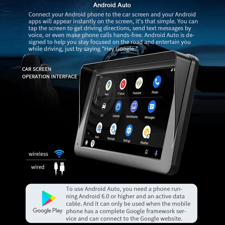 B5300 7インチ ワイヤレス CarPlay カー Bluetooth MP5 プレーヤー, 携帯電話連携対応, B5300