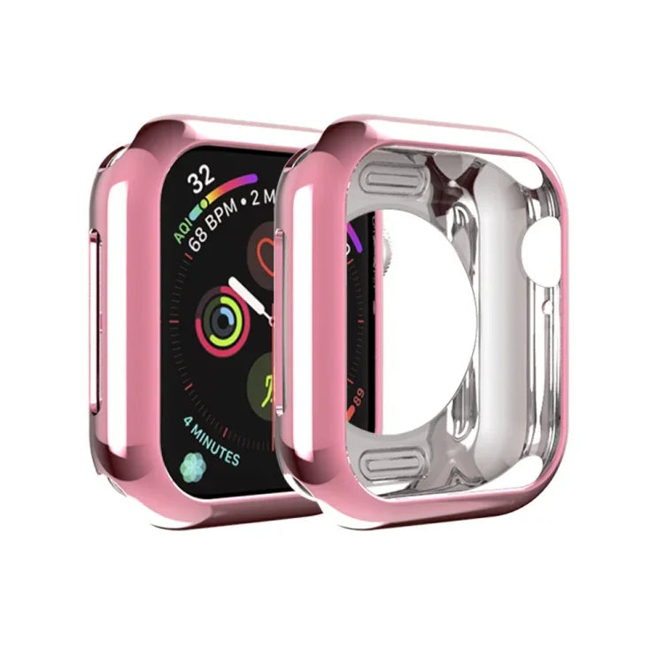 メッキTPU 丸穴ホロー保護ケース、Apple Watch シリーズ6／5／4／SE 2025／2023／2022 40mm用、Apple Watch シリーズ3＆2＆1 42mm用