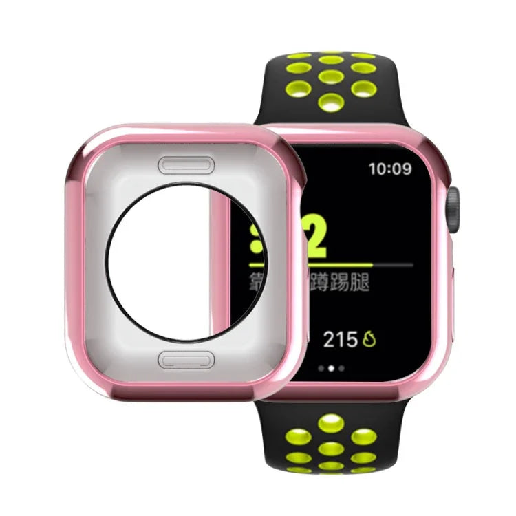 メッキTPU 丸穴ホロー保護ケース、Apple Watch シリーズ6／5／4／SE 2025／2023／2022 40mm用、Apple Watch シリーズ3＆2＆1 42mm用