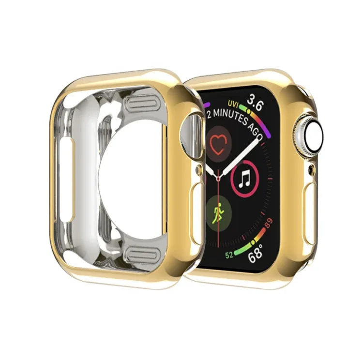 メッキTPU 丸穴ホロー保護ケース、Apple Watch シリーズ6／5／4／SE 2025／2023／2022 40mm用、Apple Watch シリーズ3＆2＆1 42mm用