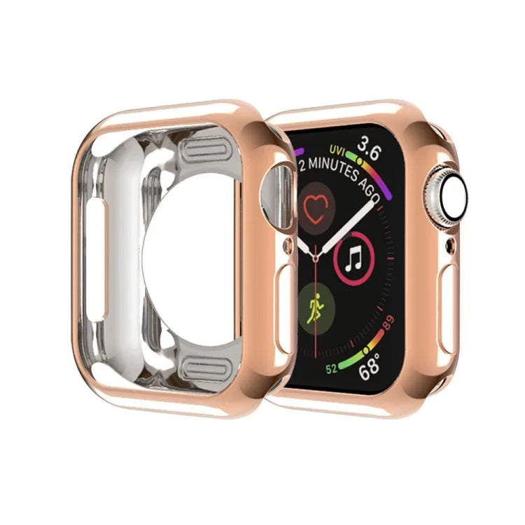 メッキTPU 丸穴ホロー保護ケース、Apple Watch シリーズ6／5／4／SE 2025／2023／2022 40mm用、Apple Watch シリーズ3＆2＆1 42mm用
