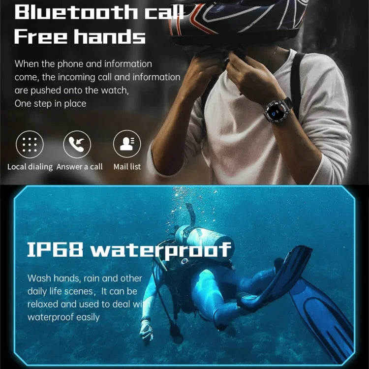 PG666 1.39インチ TFTスクリーン Bluetooth通話スマートウォッチ、心拍数／血圧モニタリング対応