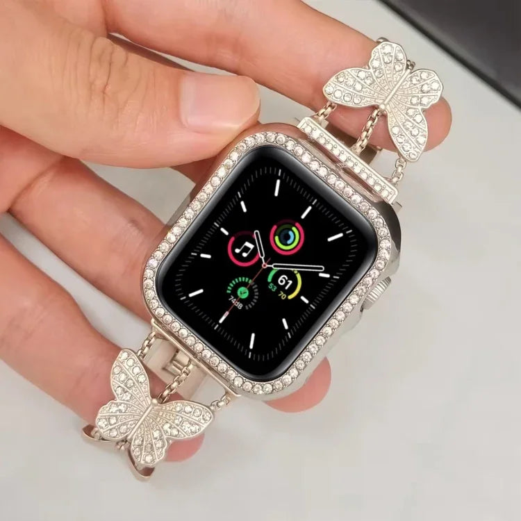 バタフライメタルダイヤモンドウォッチバンド、Apple Watch Series 8&7 45mm用、Apple Watch Series 8&7 41mm用