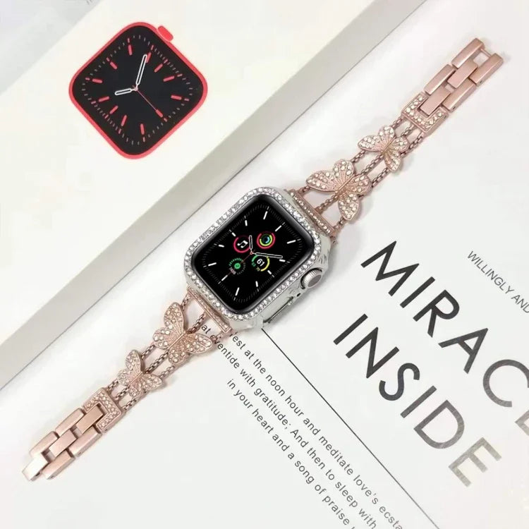 バタフライメタルダイヤモンドウォッチバンド、Apple Watch Series 8&7 45mm用、Apple Watch Series 8&7 41mm用