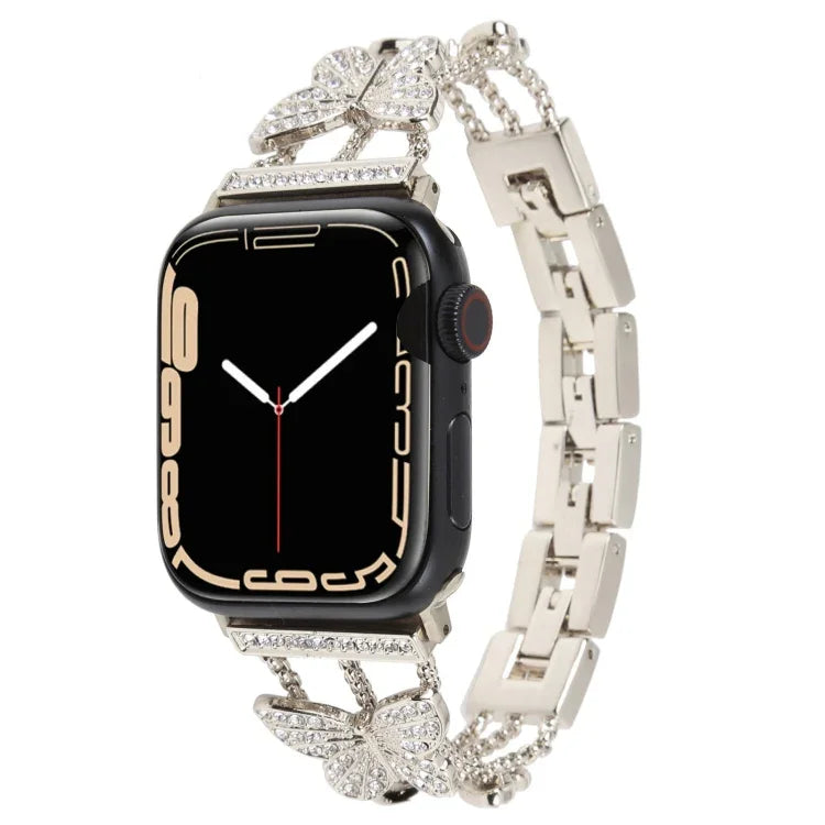 バタフライメタルダイヤモンドウォッチバンド、Apple Watch Series 8&7 45mm用、Apple Watch Series 8&7 41mm用