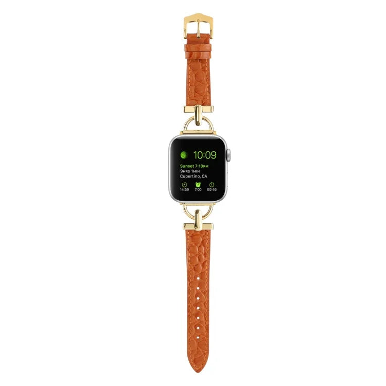 Dバックル クロコダイル 本革 時計バンド、Apple Watch Series 8&7 45mm 用、Apple Watch Series 8&7 41mm 用