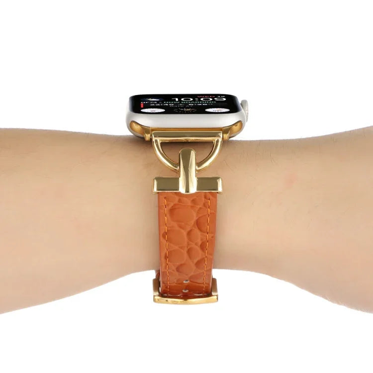 Dバックル クロコダイル 本革 時計バンド、Apple Watch Series 8&7 45mm 用、Apple Watch Series 8&7 41mm 用