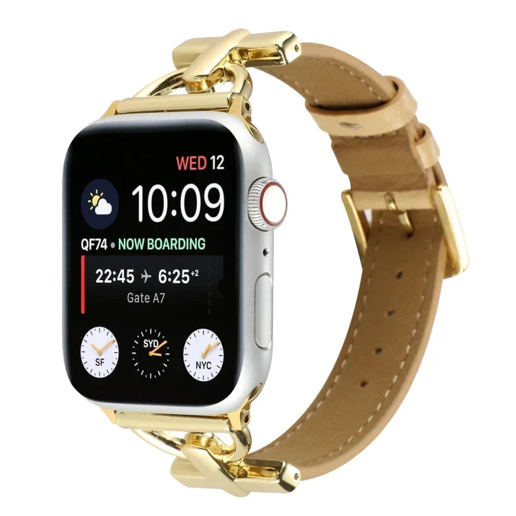 Dバックル クロコダイル 本革 時計バンド、Apple Watch Series 8&7 45mm 用、Apple Watch Series 8&7 41mm 用