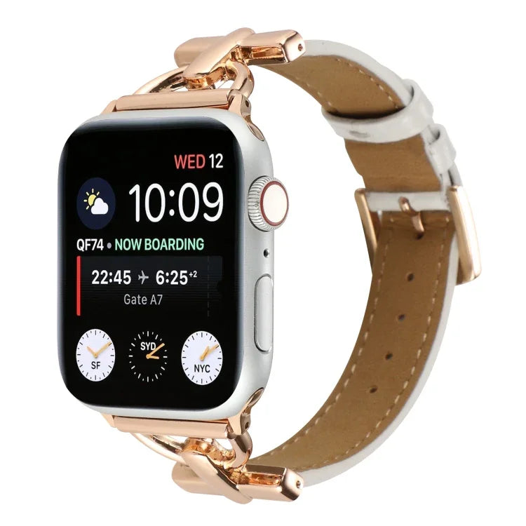 Dバックル クロコダイル 本革 時計バンド、Apple Watch Series 8&7 45mm 用、Apple Watch Series 8&7 41mm 用