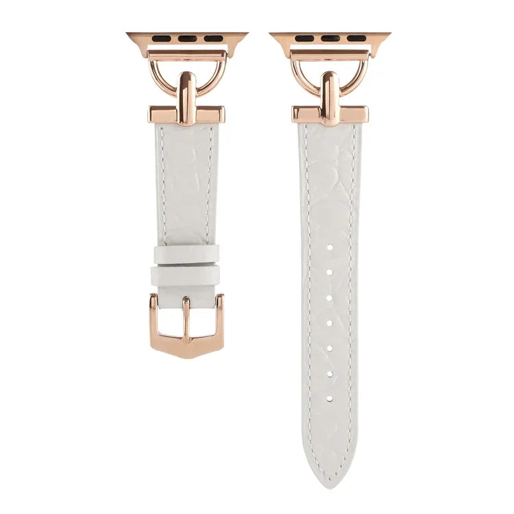 Dバックル クロコダイル 本革 時計バンド、Apple Watch Series 8&7 45mm 用、Apple Watch Series 8&7 41mm 用