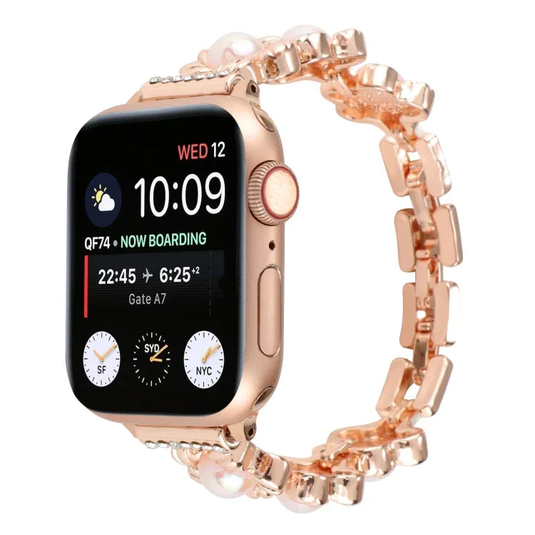 フラワーブレスレット メタル 時計バンド、Apple Watch Series 8&7 45mm 用、Apple Watch Series 8&7 41mm 用