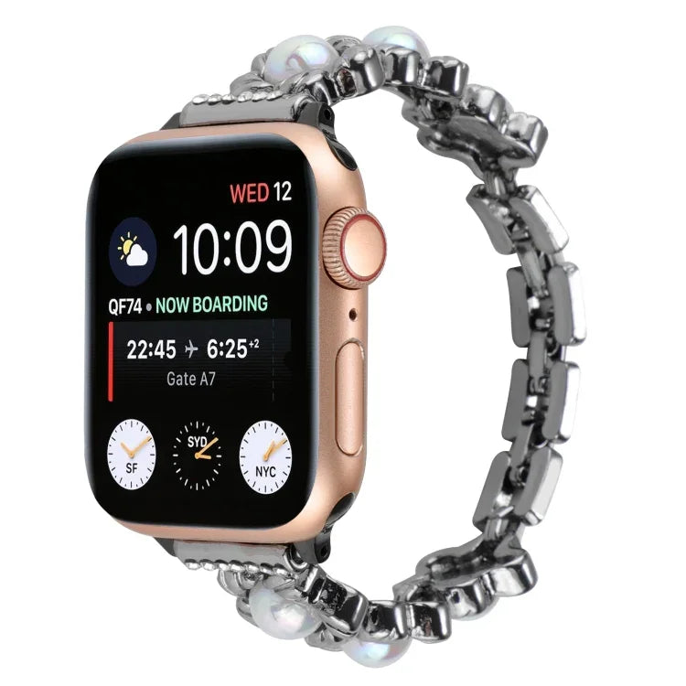 フラワーブレスレット メタル 時計バンド、Apple Watch Series 8&7 45mm 用、Apple Watch Series 8&7 41mm 用