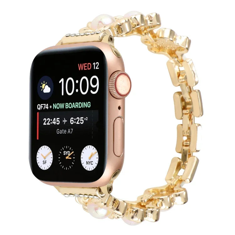 フラワーブレスレット メタル 時計バンド、Apple Watch Series 8&7 45mm 用、Apple Watch Series 8&7 41mm 用
